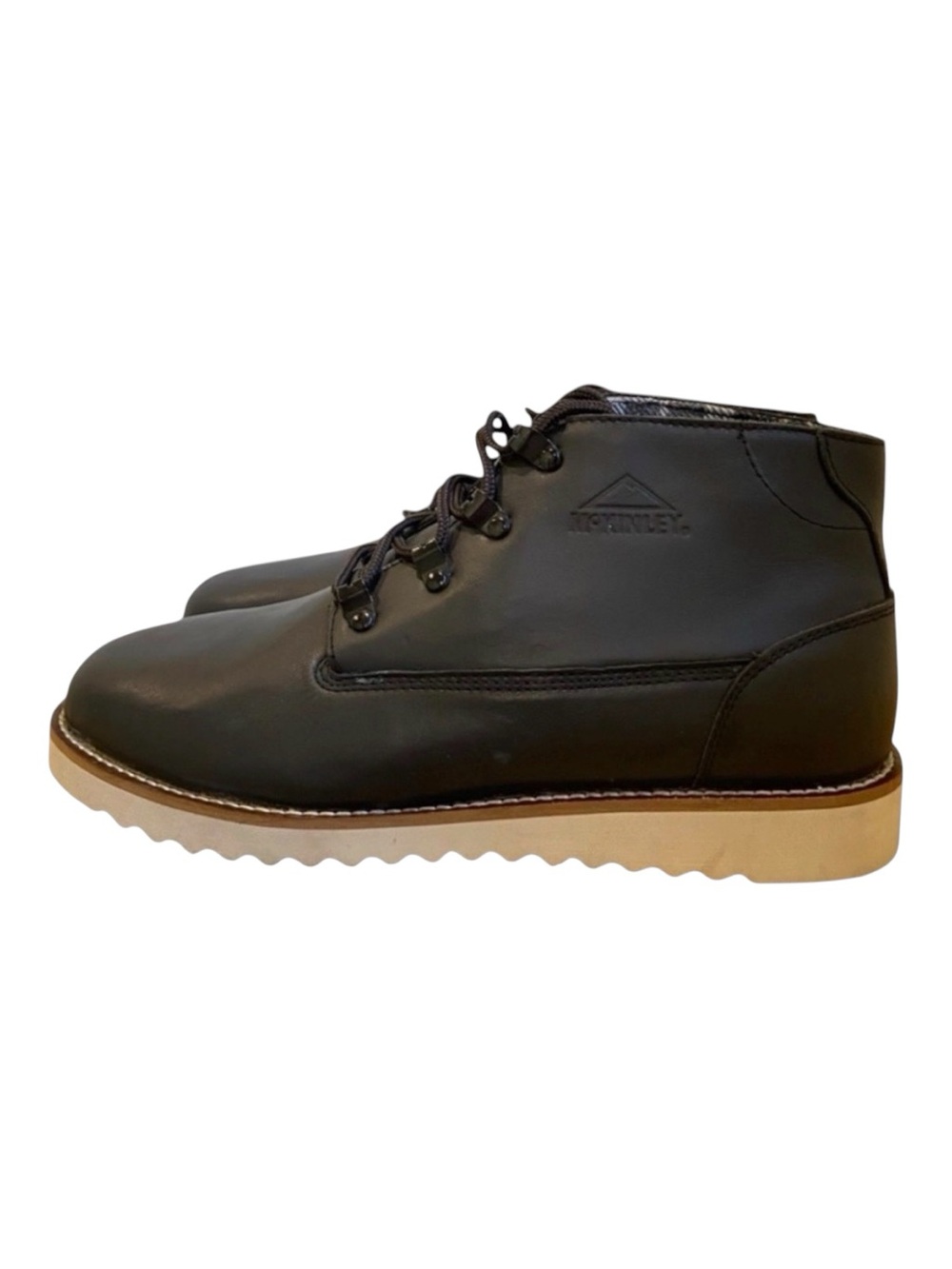 McKinley chukka boots shoe lace up black men unisex oil restant white sole plaid
